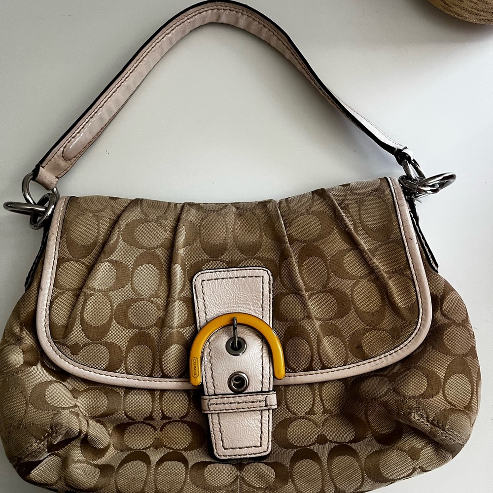 Coach Tan and Yellow Women's Bag